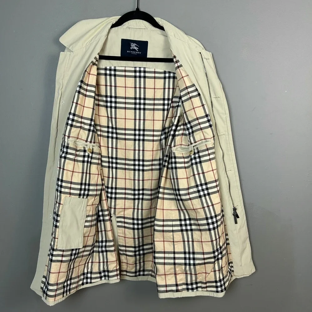 Burberry London Mid-length Trench Coat Men's 48 Tan Heritage‎ Classic Nova Check